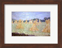 Haystacks, The young Ladies of Giverny, Sun Effec Fine Art Print