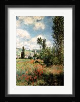 Path through the Poppies, Ile Saint-Martin, Vetheuil, 1880 Framed Print