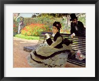 Madame Monet on a Garden Bench Framed Print