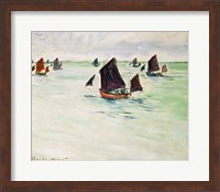 Fishing Boats on the Large de Pourville, 1882 Fine Art Print