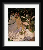 Women in the Garden, detail of a Seated Woman with a Parasol, 1867 Fine Art Print