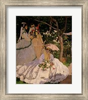 Women in the Garden, detail of a Seated Woman with a Parasol, 1867 Fine Art Print