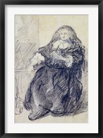 Seated Saskia with a letter in her left hand Fine Art Print
