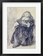 Seated Saskia with a letter in her left hand Fine Art Print
