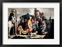 David Offering the Head of Goliath to King Saul Fine Art Print