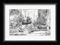 The Holy Family with a cat, 1654 Fine Art Print