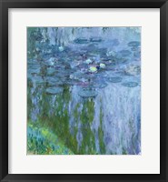 Waterlilies (blue & green vertical) Fine Art Print