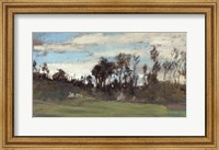 The Meadow lined with trees Fine Art Print