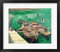 Landing Stage with Boats, 1888 Framed Print
