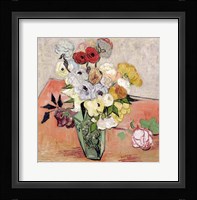 Roses and Anemones, 1890 Framed Print