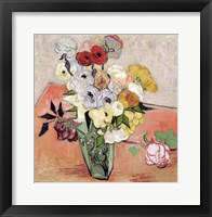 Roses and Anemones, 1890 Framed Print