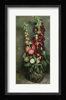 Vase of Hollyhocks, 1886 Framed Print