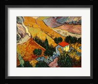 Landscape with House and Ploughman, 1889 Framed Print