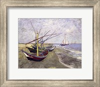 Fishing Boats on the Beach at Saintes-Maries-de-la-Mer Fine Art Print