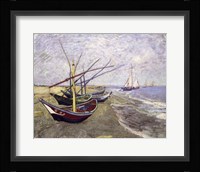 Fishing Boats on the Beach at Saintes-Maries-de-la-Mer Fine Art Print