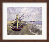 Fishing Boats on the Beach at Saintes-Maries-de-la-Mer Fine Art Print