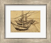 Fishing Boats on the Beach at Saintes-Maries-de-la-Mer, 1888 Fine Art Print