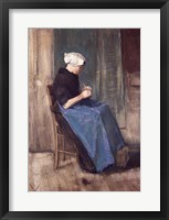 Young Scheveningen Woman Knitting, Facing Right Fine Art Print