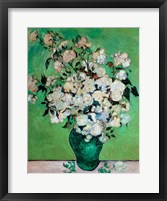 A Vase of Roses, 1890 Framed Print