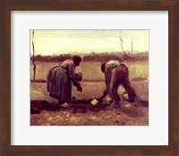 Two Peasants Planting Potatoes, 1885 Fine Art Print