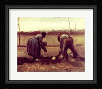 Two Peasants Planting Potatoes, 1885 Fine Art Print