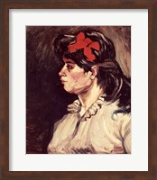 Portrait of a Woman with a Red Ribbon, 1885 Fine Art Print