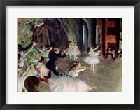 The Rehearsal of the Ballet on Stage Framed Print