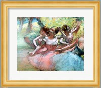 Four ballerinas on the stage Fine Art Print