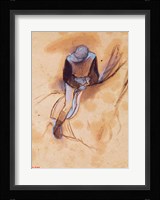 Jockey flexed forward standing in the saddle Fine Art Print
