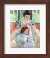 Mother Sewing and Child Fine Art Print