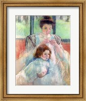 Mother Sewing and Child Fine Art Print