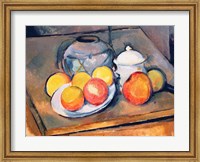 Straw-covered vase, sugar bowl and apples, 1890-93 Fine Art Print