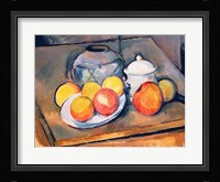 Straw-covered vase, sugar bowl and apples, 1890-93 Fine Art Print