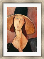 Portrait of Jeanne Hebuterne in a large hat, c.1918-19 Fine Art Print