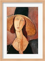 Portrait of Jeanne Hebuterne in a large hat, c.1918-19 Fine Art Print