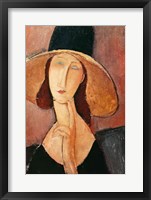 Portrait of Jeanne Hebuterne in a large hat, c.1918-19 Fine Art Print