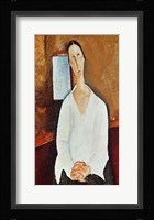 Madame Zborowska with Clasped Hands, c.1917 Fine Art Print