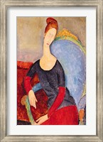 Mme Hebuterne in a Blue Chair, 1918 Fine Art Print