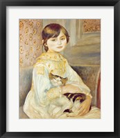 Julie Manet with Cat, 1887 Framed Print