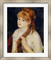 Young Woman Braiding her Hair, 1876 Fine Art Print