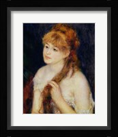 Young Woman Braiding her Hair, 1876 Fine Art Print