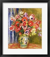 Vase of Tulips and Anemones, c.1895 Framed Print