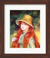 Young girl in a straw hat, 1884 Fine Art Print