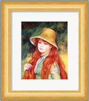 Young girl in a straw hat, 1884 Fine Art Print