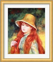 Young girl in a straw hat, 1884 Fine Art Print