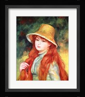 Young girl in a straw hat, 1884 Fine Art Print