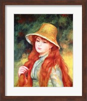 Young girl in a straw hat, 1884 Fine Art Print