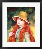 Young girl in a straw hat, 1884 Fine Art Print