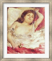 Semi-Nude Woman in Bed: The Rose, before 1872 Fine Art Print