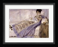 Madame Monet on a Sofa, c.1874 Fine Art Print
